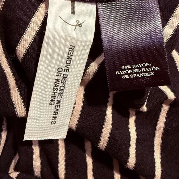 Ann Taylor Black  Beige Chevron Stripe Maxi Skirt Medium Fall Office Chic New - Picture 4 of 7